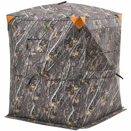 Hunting Blind, 2-3 Person Thermal Camo Tent With Chair, Carry Bag