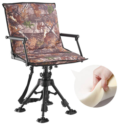 Hunting Chair, 360 Silent Swivel, Foldable, Adjustable Height