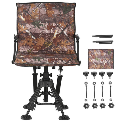 Hunting Chair, 360 Silent Swivel, Foldable, Adjustable Height