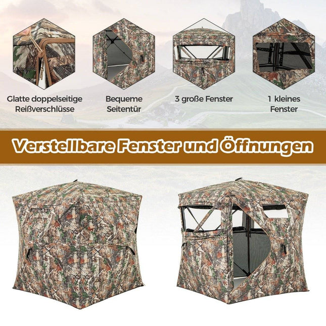 Hunting hideout for 2-3 people 360° transparent hunter's tent for deer and wild boar hunting