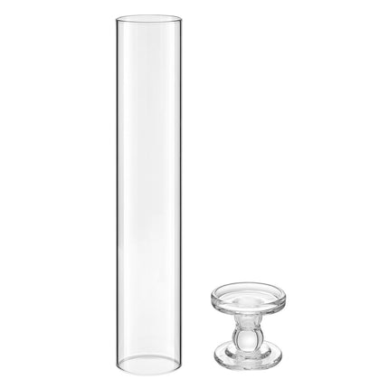 Hurricane Candle Holders Set of 24, 12.6 in Clear Glass
