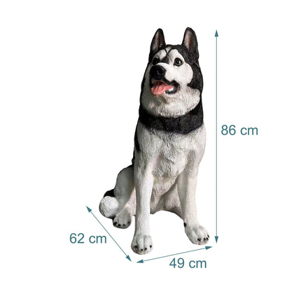 Husky Garden Dog Statue, Polyresin, 86 cm