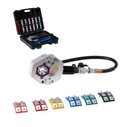 Hydraulic A/C Hose Crimper Kit, 7 Dies, Manual Pump