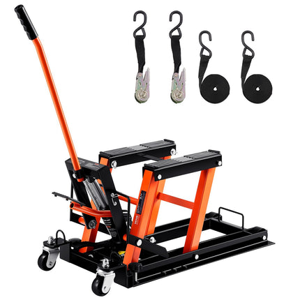 Hydraulic Motorcycle Lift Jack Stand, 1500 lb, Casters