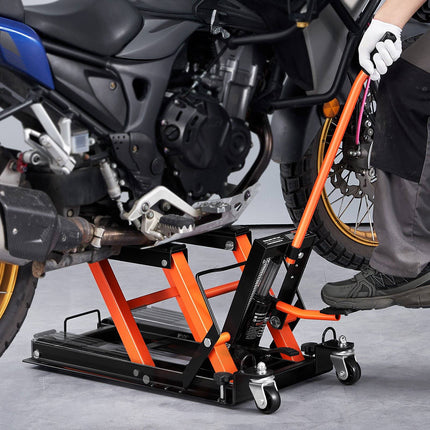 Hydraulic Motorcycle Lift Jack Stand, 1500 lb, Casters