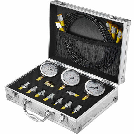 Hydraulic Pressure Test Kit 250–600 Bar, 3 Gauges, Case