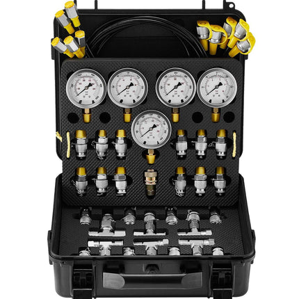 Hydraulic Pressure Test Kit, 5 Gauges, 600 Bar, Case