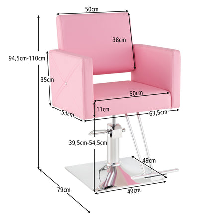 Hydraulic Salon Chair, Adjustable, Pink, 360 Swivel