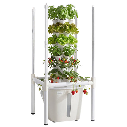Hydroponic Tower, 30 Pods, 6-Tier, LED Light, App Control