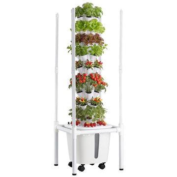 Hydroponic Tower Garden, 9-Tier 45-Pod, LED App Control
