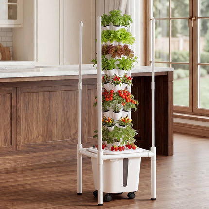 Hydroponic Tower Garden, 9-Tier 45-Pod, LED App Control