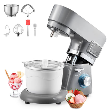 Ice Cream Maker 1.7L, 6-Speed Stand Mixer With LED Timer