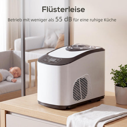Ice Cream Maker with Compressor, 1.5L, White