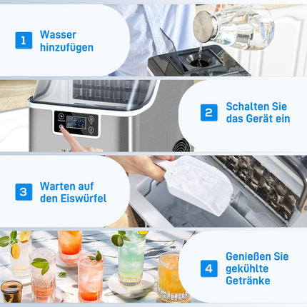 Ice Cube Maker, 20 Kg/24H, self-cleaning stainless steel