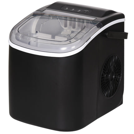 Ice Cube Maker, 9 cubes in 6-12 min, 12 kg/day, black