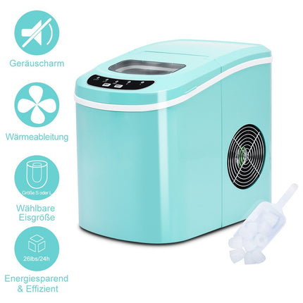 Ice Maker Machine Portable Ice Machine with 2.2L Water Tank 24 x 33 x 36 cm Green