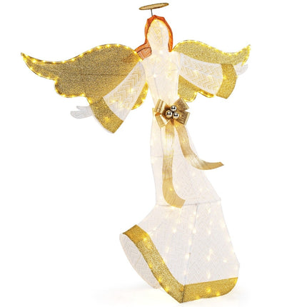 Illuminated 160 cm Christmas Angel with Halo & LED Lights