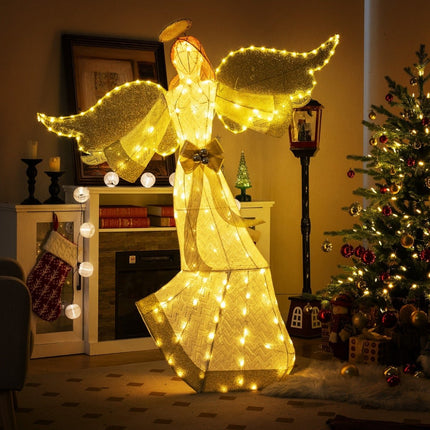 Illuminated 160 cm Christmas Angel with Halo & LED Lights