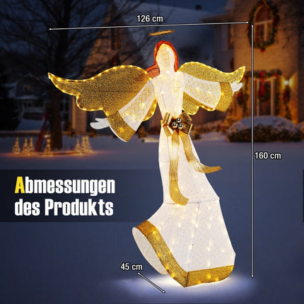 Illuminated 160 cm Christmas Angel with Halo & LED Lights