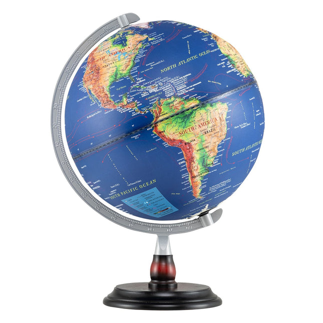 Illuminated 30cm Globe with Wooden Base – Educational Tool