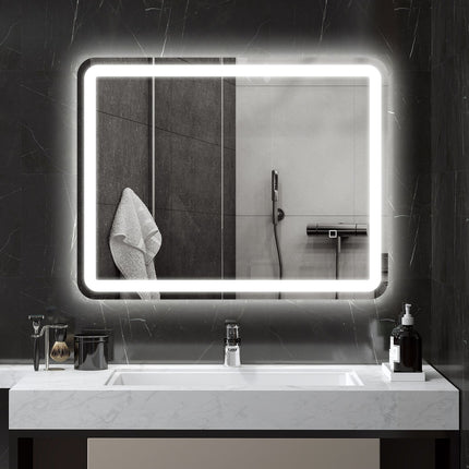 Illuminated Bathroom Mirror, Touch Control, Anti-Fog, 70x90 cm