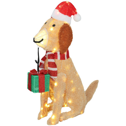 Illuminated Christmas Puppy with 74 LED Lights, 64x20x70 cm