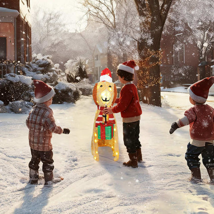 Illuminated Christmas Puppy with 74 LED Lights, 64x20x70 cm