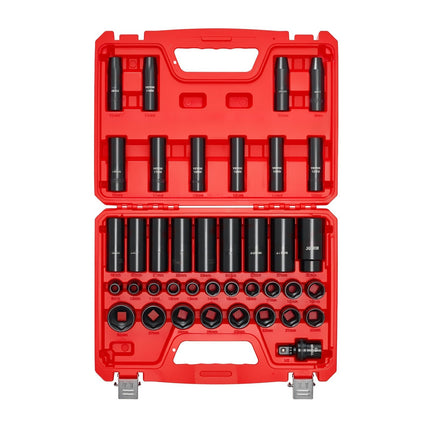 Impact Socket Set, 1/2-In Drive, 39-Piece Metric 9-30 mm