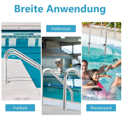 In-Ground Pool Ladder, 3-Step Stainless Steel, Non-Slip