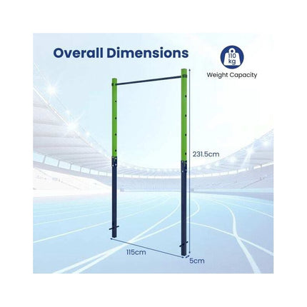 In-Ground Pull Up Bar Station with 5 Adjustable Heights, Blue, 110 kg