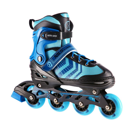 In-Line & Hockey Ice Skates, 4-in-1, Black-Blue, Size S