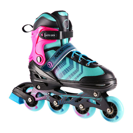 In-Line & Hockey Ice Skates, 4-in-1, Black-Violet, Size L (39-43)