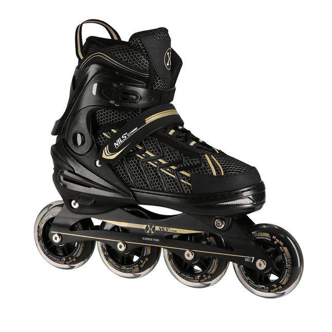 Inline skates, zwart-goud, maat L (39-42)