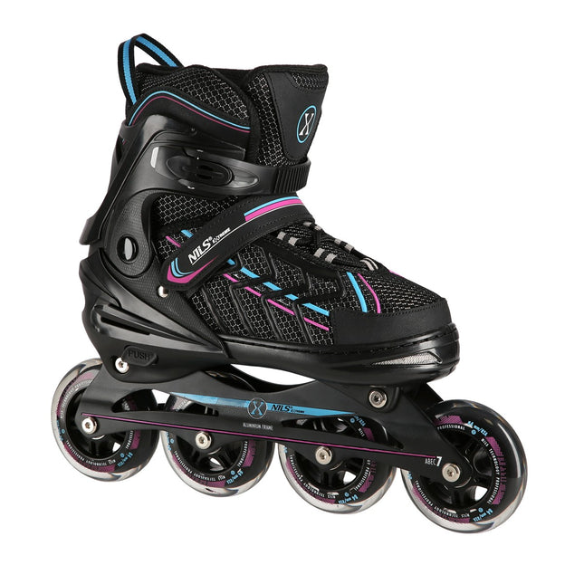 Inline skates, zwart-paars, maat L (39-42)