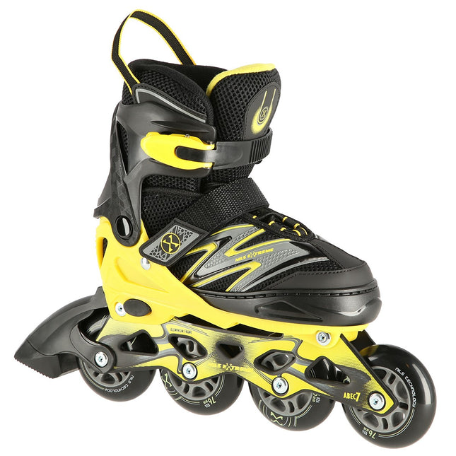 Inline skates, zwart-geel, maat S (31-34)