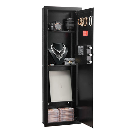 In-Wall Safe, 43.3-Inch 4-Tier, Password & Key, LED