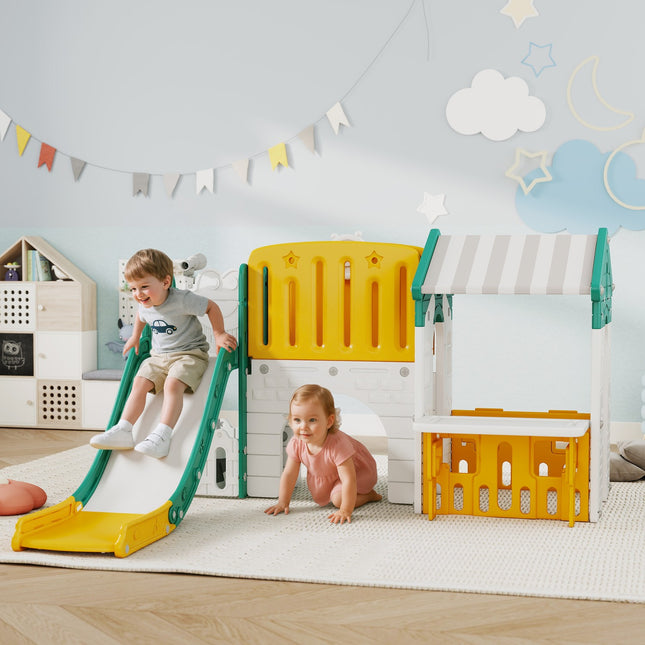 Indoor 7-in-1 Slide & Playset, Ages 1-4, Yellow/Green