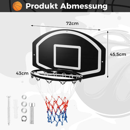 Indoor Basketball Hoop – 72x45.5cm Shatterproof Backboard
