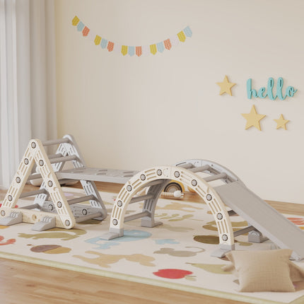 Indoor Climbing Frame, 5-in-1 Triangle with Slide, Ages 18-48 Months