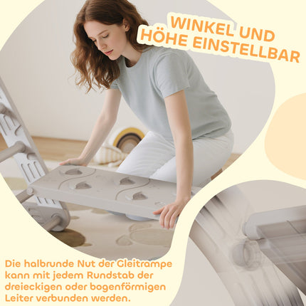 Indoor Climbing Frame, 5-in-1 Triangle with Slide, Ages 18-48 Months