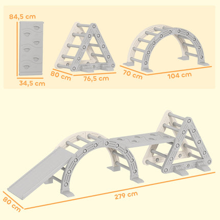 Indoor Climbing Frame, 5-in-1 Triangle with Slide, Ages 18-48 Months