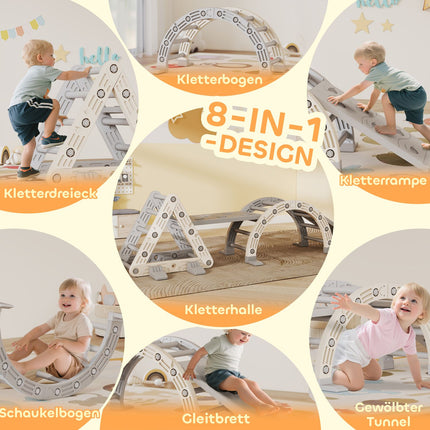 Indoor Climbing Frame, 5-in-1 Triangle with Slide, Ages 18-48 Months
