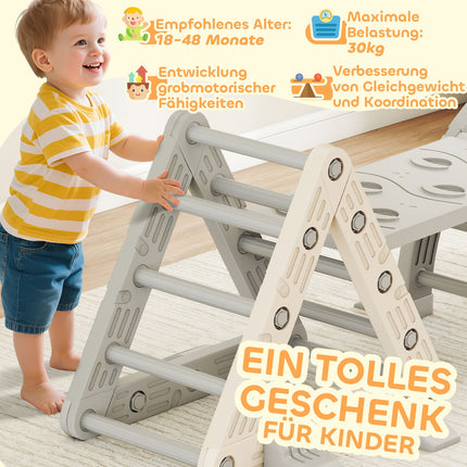 Indoor Climbing Frame, 5-in-1 Triangle with Slide, Ages 18-48 Months