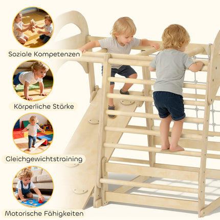 Indoor Climbing Gym, 6-in-1, Slide & Climbing Wall, Ages 3-6
