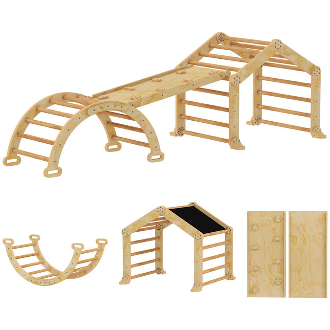 Indoor Climbing Set for Toddlers – 9-in-1 Wooden Play Gym