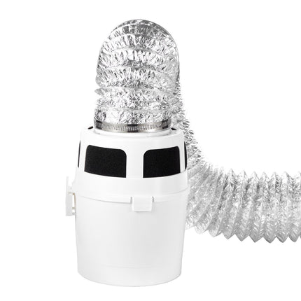 Indoor Dryer Vent Kit, 4-Inch, 5 ft Hose, Water Tank Bucket