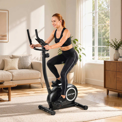Indoor Exercise Bike, Bluetooth App, LCD, 8-Level Magnetic