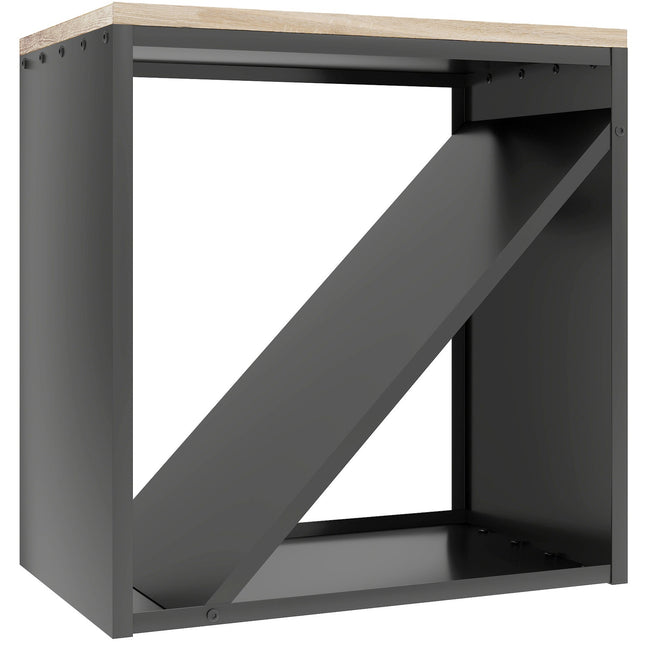 Indoor Firewood Rack, 2-in-1 Metal Divider, 58x36x60cm