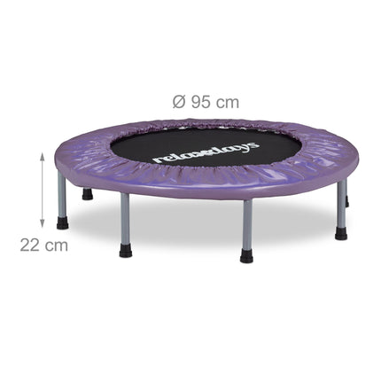Indoor Fitness Trampoline, Ø95 cm, Foldable, Non-Slip