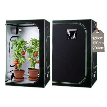 Indoor Grow Tent 120x120x200 cm, 600D Mylar, Tray